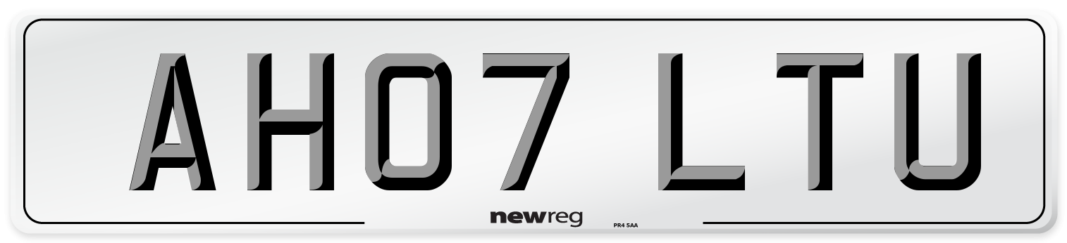 AH07 LTU Number Plate from New Reg